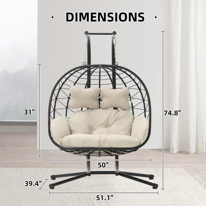 RIWENGO Double Hanging Egg Chair